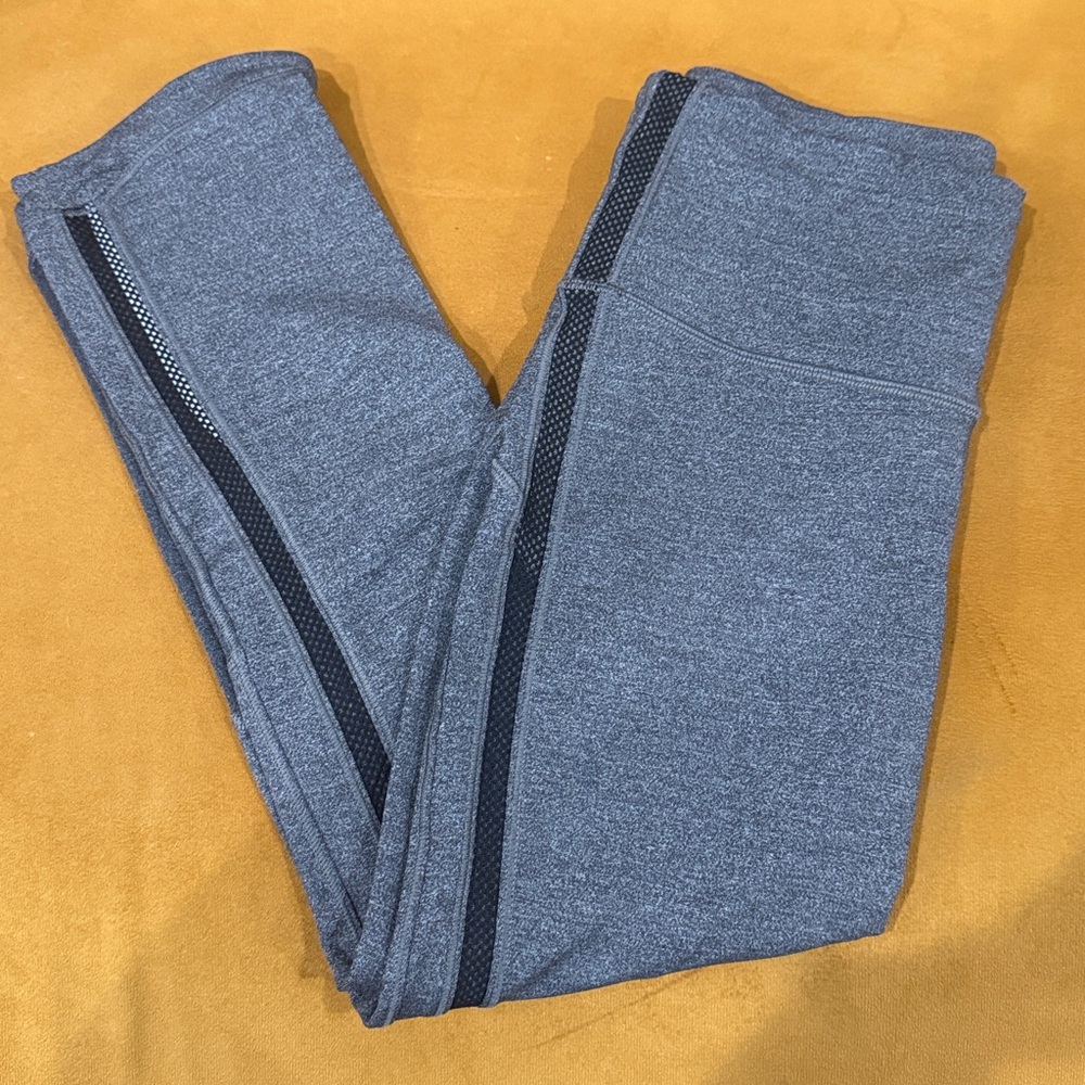 lululemon athletica Gray Leggings with Black Accents 19”